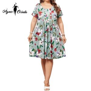 Agnes Orinda Women's Floral Midi Dress